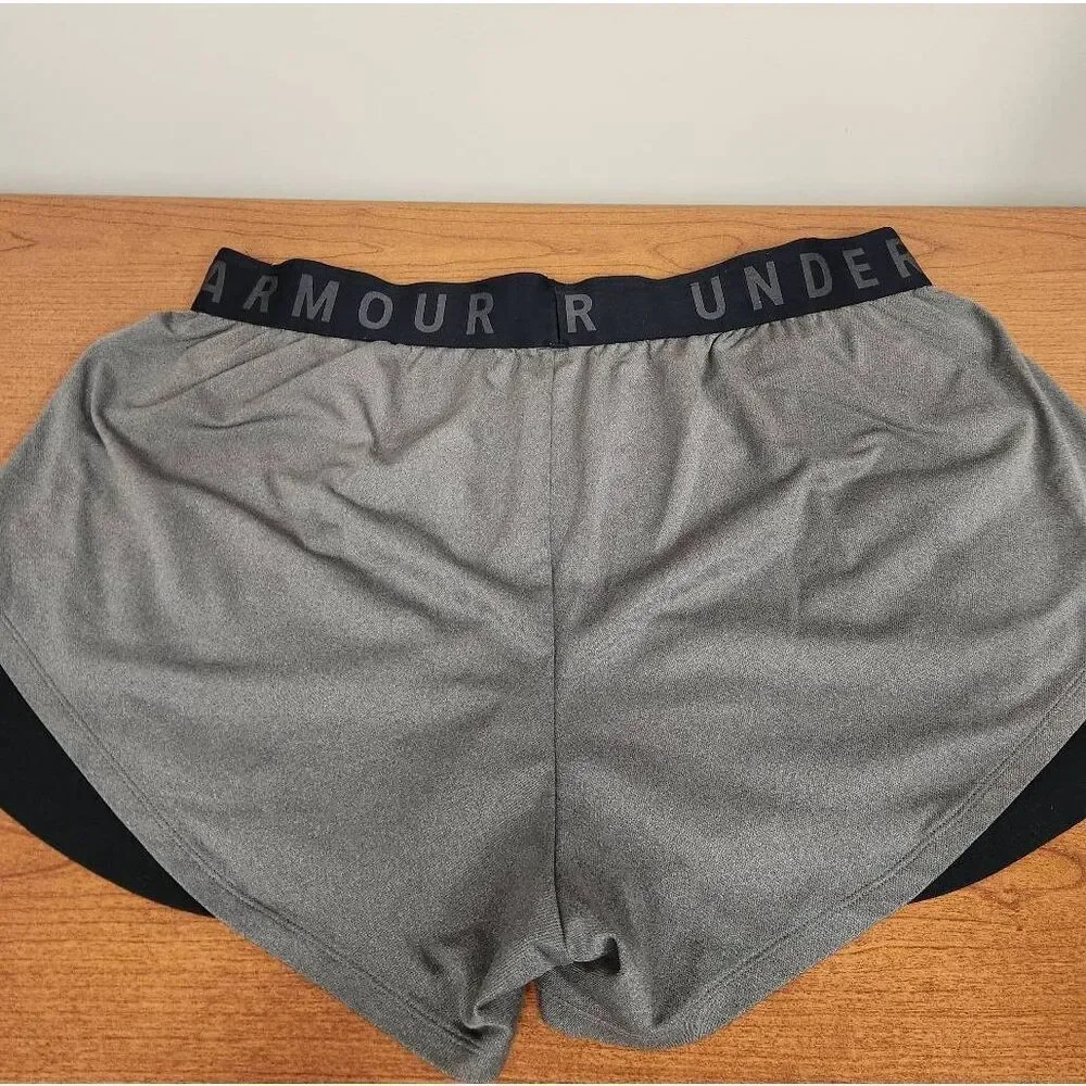 Under Armour Shorts Ladies 2X Gray Running Activewear Athletic